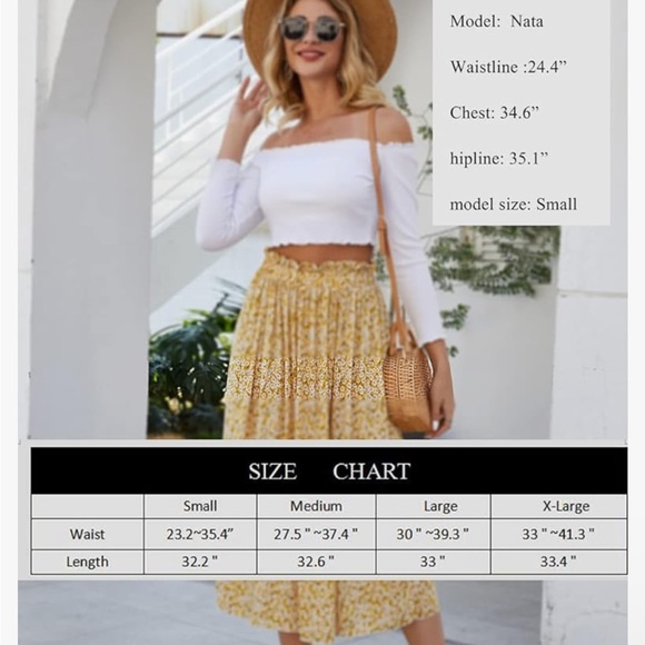 Floral pleated midi skirt - Picture 8 of 8